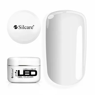 Silcare, High Light LED Gel Clear, średniogęsty jednofazowy żel do paznokci, 100g
