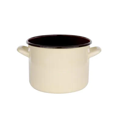 Silesia, garnek prosty, 4,4l, śr. 20 cm wys. 15 cm, krem, ciemny środek