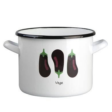 Silesia, Modern vege bakłażan, garnek prosty 4,4l, średnica 20 cm, wysokość 15 cm, biały