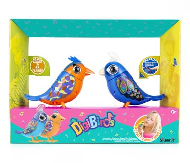 Silverlit, DigiBirds, ćwierkające ptaszki, zabawka interaktywna, 2 szt.