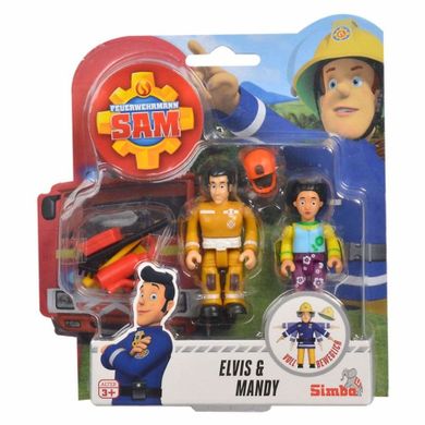 Simba, Strażak Sam, Elvis i Mandy, figurki z akcesoriami, 2 szt.