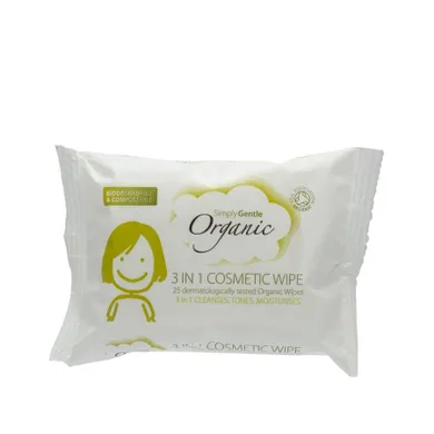 Simply Gentle, chusteczki organiczne 3w1, 25 szt.