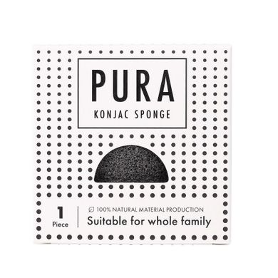 Sister Young, Pura Konjac Sponge, gąbka do mycia twarzy, Black