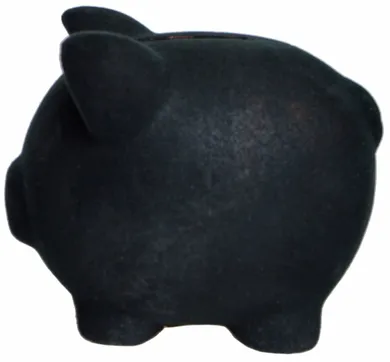 Skarbonka świnka, czarna, 13-10-10,5 cm
