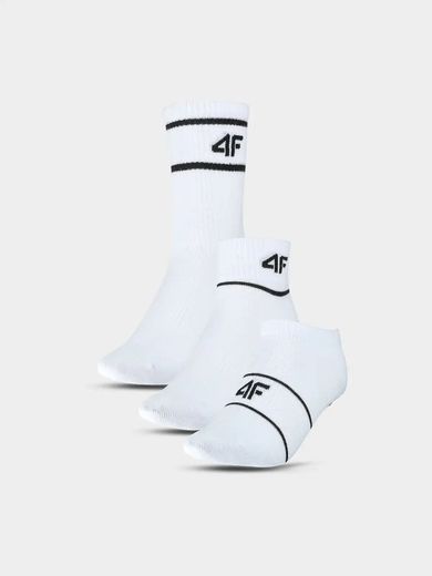 Skarpeki, unisex, białe, zestaw, 3 szt., 4F
