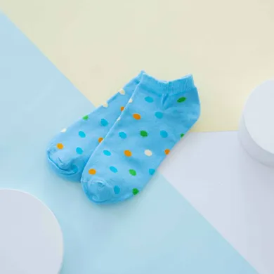 Skarpetki damskie, stopki, niebieskie, Adrian