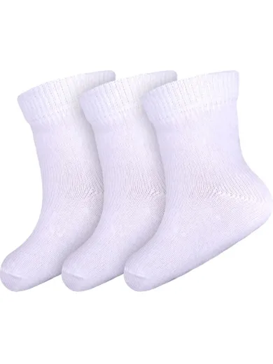 Skarpetki dziecięce, białe, zestaw, 3 szt., Milusie