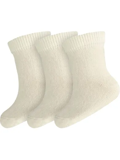 Skarpetki dziecięce, ecru, zestaw, 3 szt., Milusie