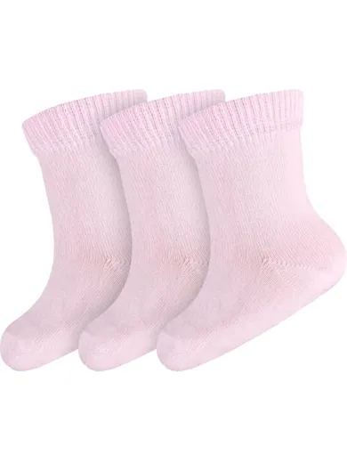 Skarpetki dziecięce, różowe, zestaw, 3 szt., Milusie