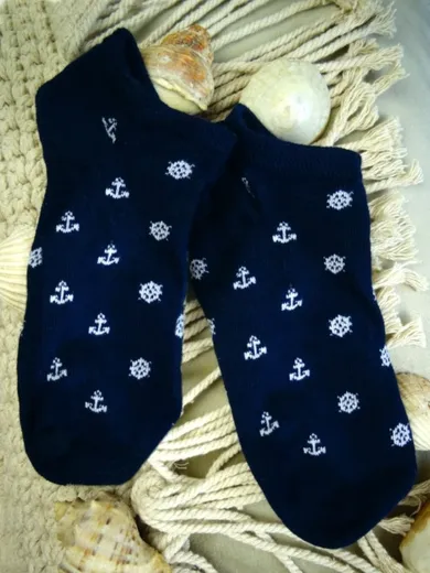 Skarpetki dziecięce, stopki, granatowe, Milusie