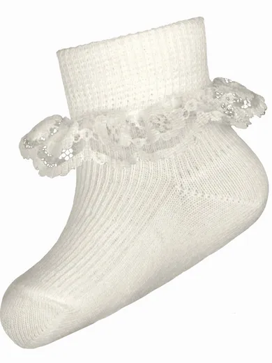 Skarpetki dziewczęce bawełniane, ecru, Milusie