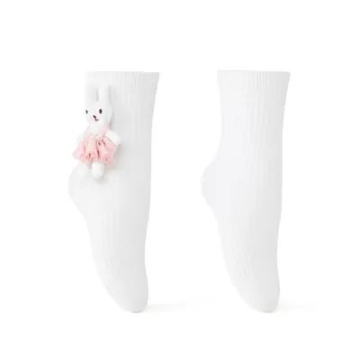 Skarpetki dziewczęce, białe, Be Snazzy