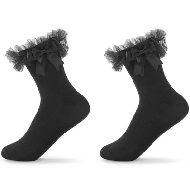 Skarpetki dziewczęce, czarne, Be Snazzy