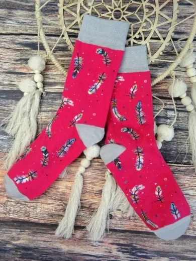Skarpetki dziewczęce, różowo-szare, Milusie
