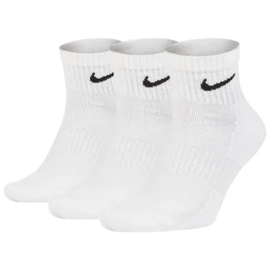 Skarpetki męskie, białe, zestaw, 3 szt., Nike Everyday Cushion Ankle