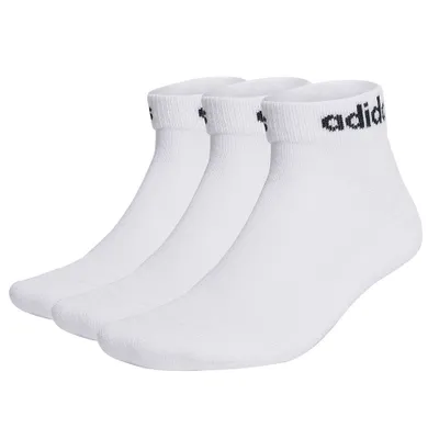 Skarpetki, unisex, białe, zestaw, 3 szt., Adidas Linear