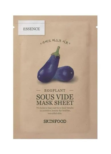 SKINFOOD, Eggplant Sous Vide Mask Sheet, wygładzająco-nawilżająca maseczka w płachcie, 22g