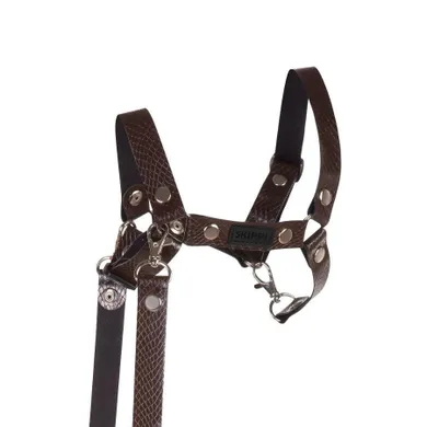 Skippi, Hobby Horse, kantar + wodze z ekoskóry dla konika na kiju, brązowy