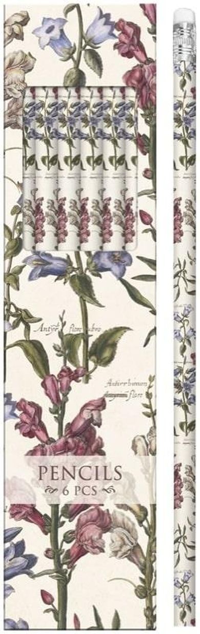 Skona Ting, ołówki ozdobne, niebieskie kwiaty, 6 szt.
