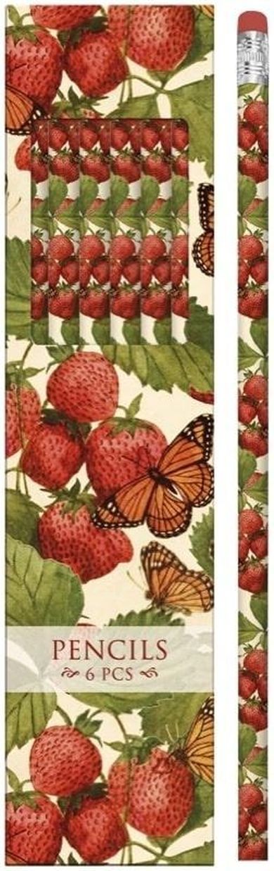 Skona Ting, ołówki ozdobne, truskawki i motyle, 6 szt.
