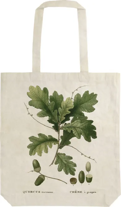 Skona Ting, torba bawełniana na ramię, szoperka, liść dębu