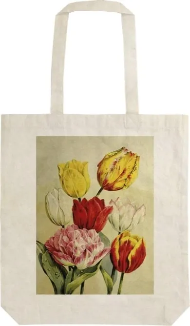 Skona Ting, torba bawełniana na ramię, szoperka, tulipany