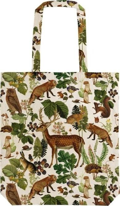 Skona Ting, torba bawełniana, szoperka, leśne zwierzęta