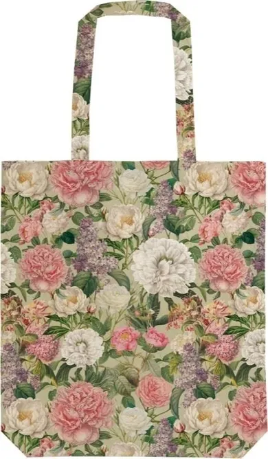 Skona Ting, torba bawełniana, szoperka, piwonie i róże