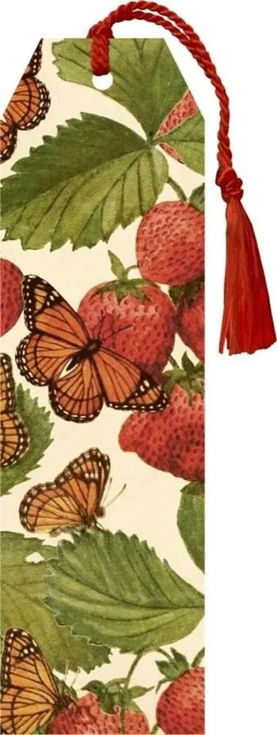 Skona Ting, zakładka do książki ze wstążką, Truskawki i motyle