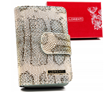 Skórzany portfel damski z systemem RFID Protect, zapinany zatrzaskiem, Lorenti