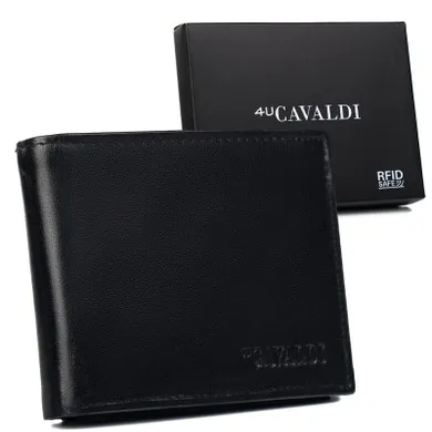 Skórzany portfel męski z kieszenią na dowód rejestracyjny, Cavaldi