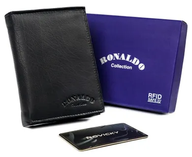 Skórzany portfel męski ze schowkiem na suwak, Ronaldo