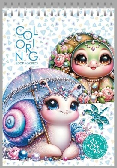 Ślimak i żółw. Kolorowanka z naklejkami