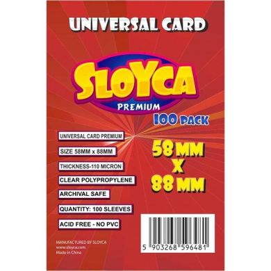 Sloyca, koszulki na karty, Universal Card Premium, 58-88 mm, 100 szt.