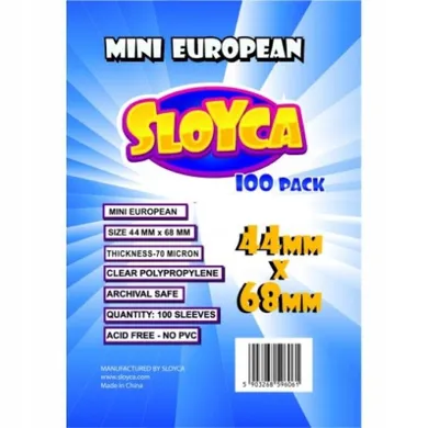 Sloyca, Mini European, koszulki na karty, 44-68 mm, 100 szt.