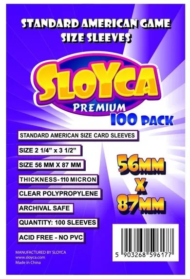 Sloyca, Standard American Premium, koszulki na karty, 56-87 mm, 100 szt.