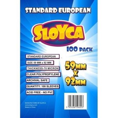 Sloyca, Standard European, koszulki na karty, 59-92 mm, 100 szt.