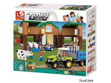 Sluban, Farma, klocki, traktor z oborą, 512 elementów