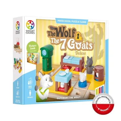 Smart Games, The Wolf & The 7 Goats Deluxe, wersja angielska, gra logiczna
