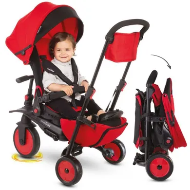 Smart Trike, składany rowerek dziecięcy z funkacją wózka, 8w1, STR7, czerwony