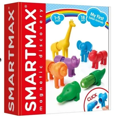 SmartMax, My First Safari Animals, klocki magnetyczne, 18 elementów