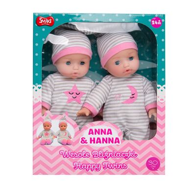 Smiki, Anna & Hanna, wesołe bliźniaczki, lalka bobas, 30 cm