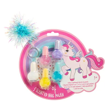 Smiki, Glow Girl, lakiery do paznokci z breloczkiem i naklejkami, 5 szt.