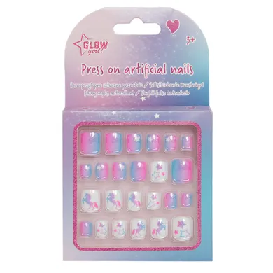 Smiki, Glow Girl, samoprzylepne sztuczne paznokcie dla dziewczynki, 24 szt.