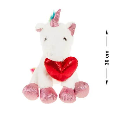 Smiki, Jednorożec z sercem, maskotka, biała, 30 cm