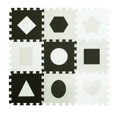 Smiki, kontrastowa mata piankowa, figury, 9 elementów