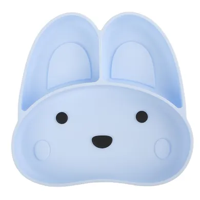 Smiki, Królik, dzielony talerz silikonowy, niebieski