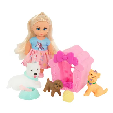 Smiki, Lili, mała lalka z psami, zestaw z akcesoriami