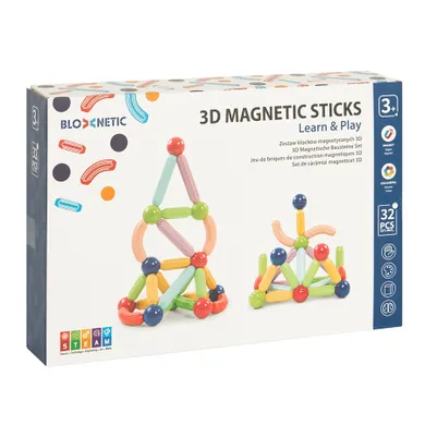Smiki, magnetyczne klocki konstrukcyjne, 32 elementy