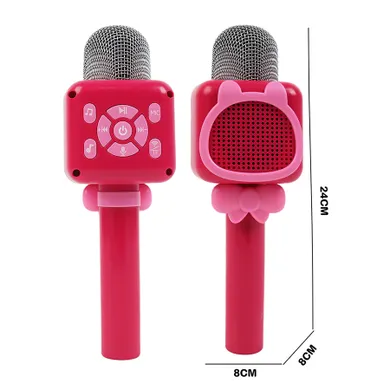 Smiki, mikrofon bluetooth z głośnikiem, różowy